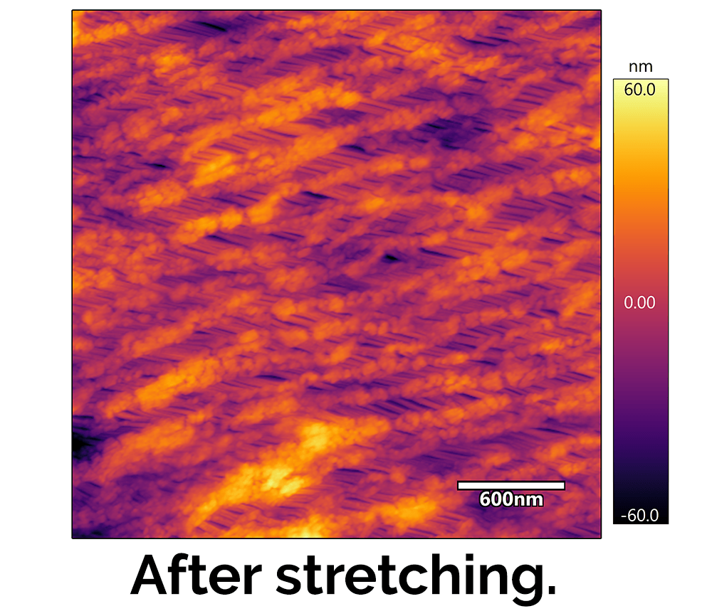Celgard膜拉伸AFM图像后