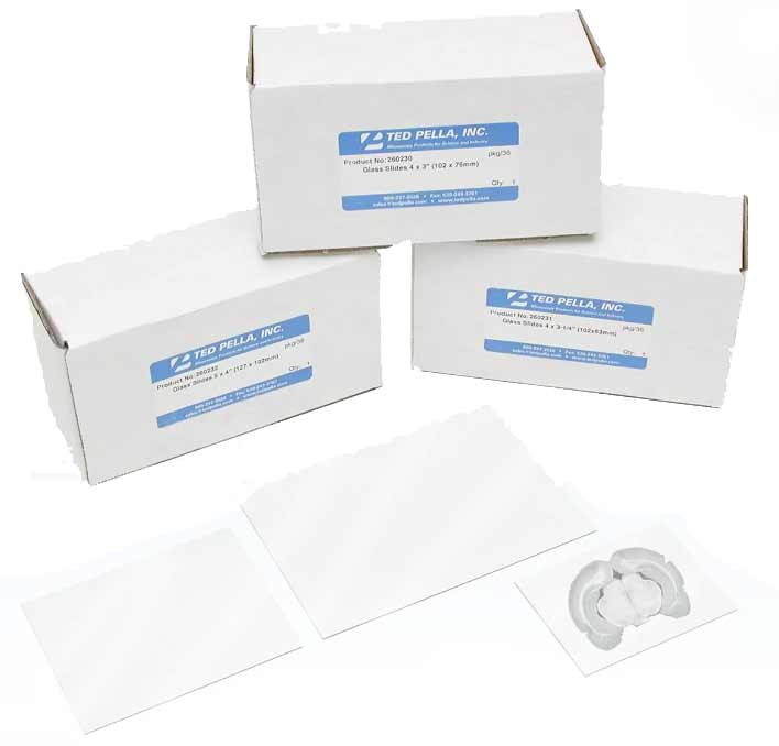 大玻璃微观幻灯片127 mm x 102 mm(36)包装产品的照片
